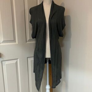 Dark Green Open Front Cardigan